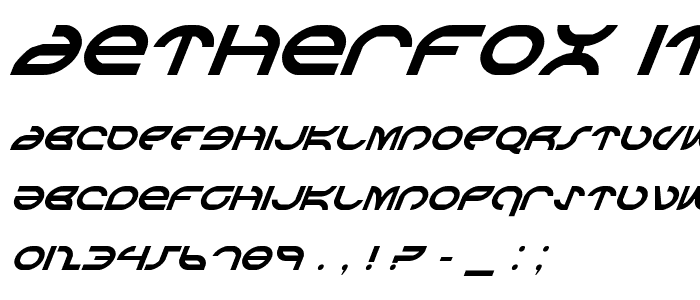 Aetherfox Italic font
